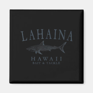 Lahaina hawaii shark vintage slate art fishing magnet