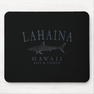 Lahaina hawaii shark vintage slate art fishing mouse mat
