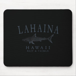 Lahaina hawaii shark vintage slate art fishing mouse mat