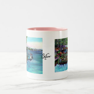 Lahaina Maui~ Fish company painting Two-Tone Coffee Mug