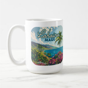 Lahaina Maui Hawaii Beach Coast Retro Coffee Mug