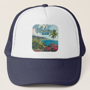 Lahaina Maui Hawaii Beach Coast Retro Trucker Hat