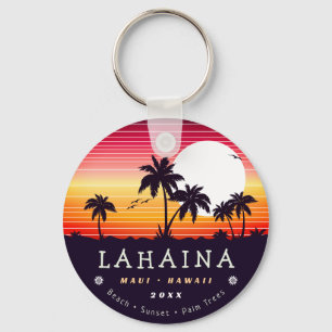  Lahaina Maui Hawaii Retro Sunset Souvenirs 60s Key Ring