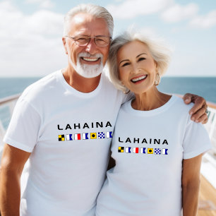 Lahaina Maui Nautical Maritime Signal Flags Adult  T-Shirt