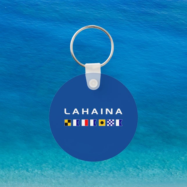 Lahaina Maui Nautical Maritime Signal Flags Dark Key Ring (Creator Uploaded)