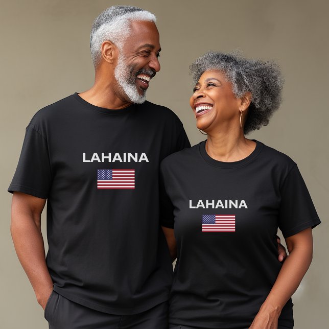 Lahaina USA American Flag Dark Colour T-Shirt (Creator Uploaded)
