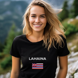 Lahaina USA Hawaiian Flag Dark Colour T-Shirt