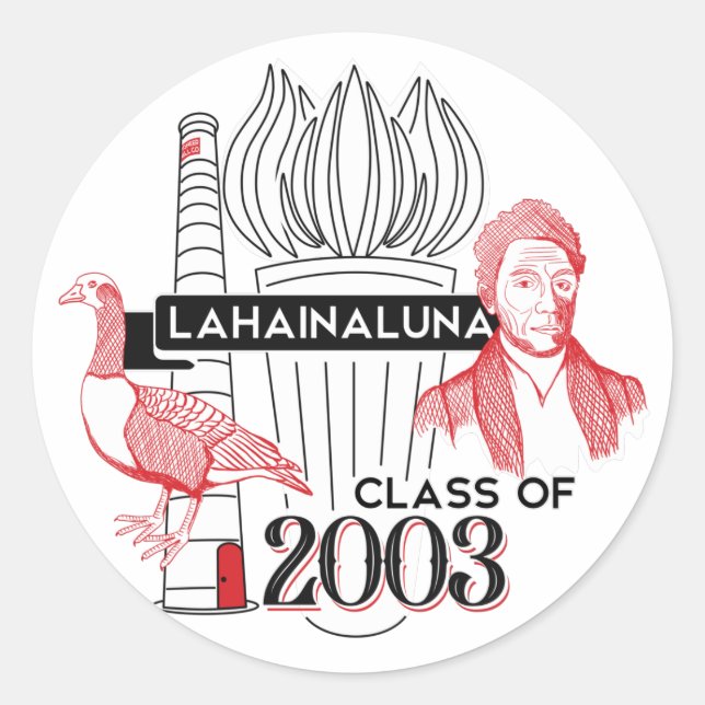 Lahainaluna Class of 2003 Round Sticker (Front)