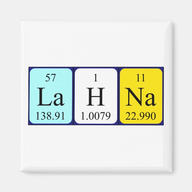 Lahna periodic table name magnet (Front)