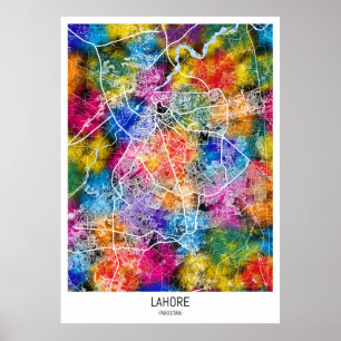 Lahore Pakistan City Map Poster