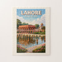 Lahore Pakistan Gardens Illustration Travel Art