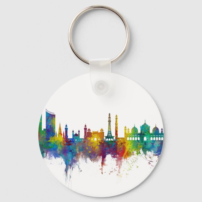 Lahore Pakistan Skyline Key Ring (Front)