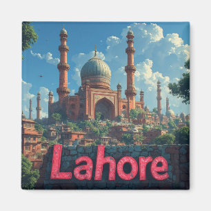 Lahore Pakistan Travel Landmark Illustration Magnet