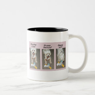Lahso Apso Mug, Throw my Toy Two-Tone Coffee Mug