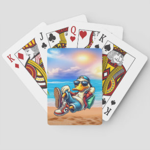 Laid Back Beaching Duck Playing Cards