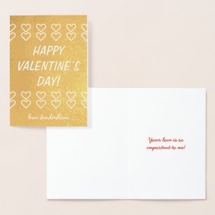 Laid-Back Gold Foil Valentine's Day Card