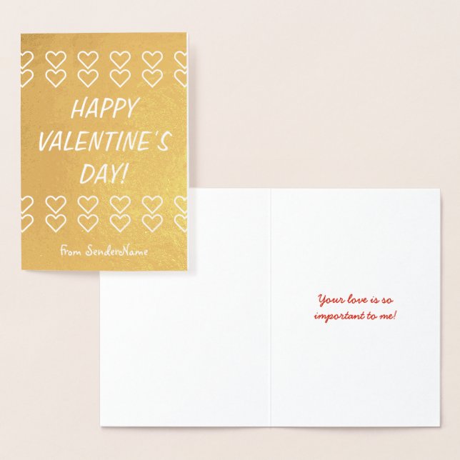 Laid-Back Gold Foil Valentine's Day Card (Display)