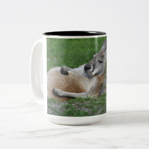 Laid-back Kangaroo Two-Tone Coffee Mug