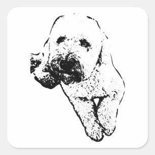 Laid‑Back Lagotto Pup Ink Art Sticker