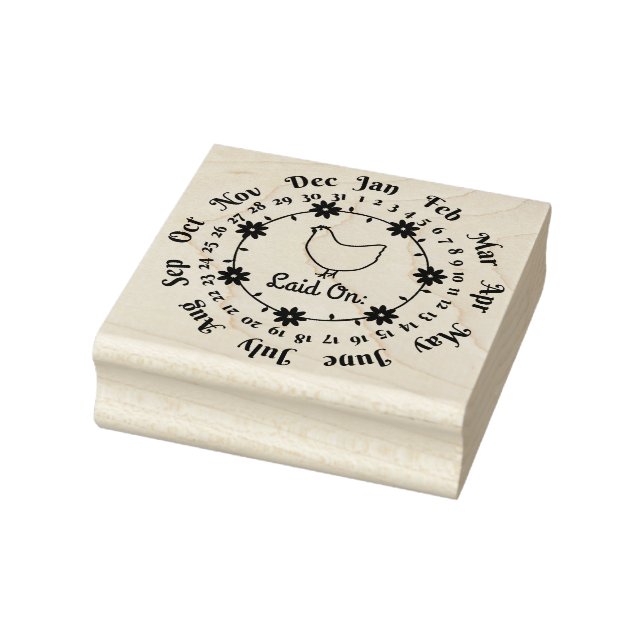 Laid On Chicken Egg Carton Date Stamp (Stamp)