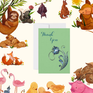 Laid Paper Thank You Card