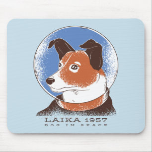 Laika Soviet Space Dog 1957 Mouse Mat