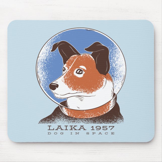 Laika Soviet Space Dog 1957 Mouse Mat (Front)