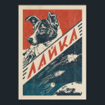 Laika, Soviet space dog — Vintage retro space Poster<br><div class="desc">Laika,  Soviet space dog — Vintage retro space poster</div>