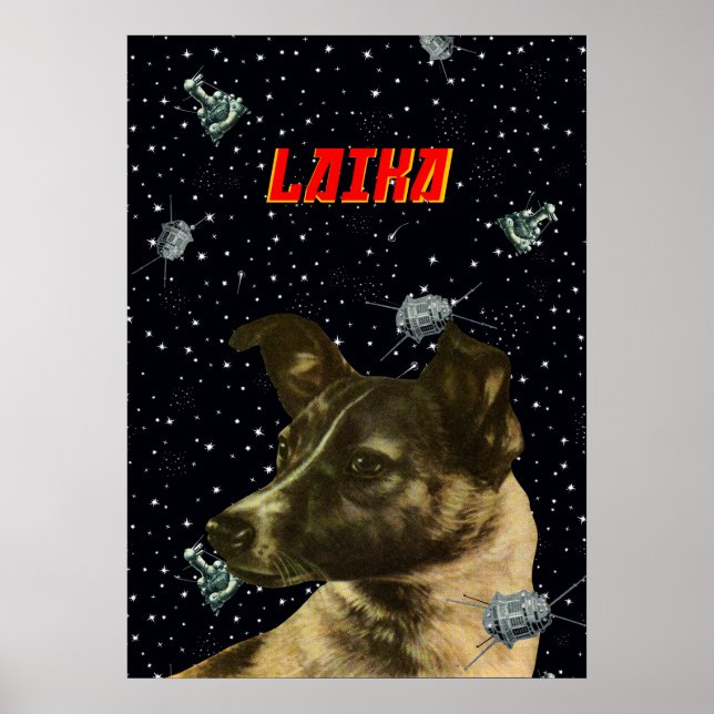 Laika — Sovietwave, Gagarin space art Poster (Front)