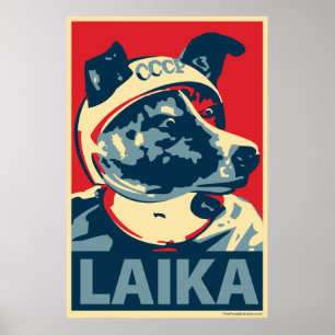 Laika the Space Dog: Obama parody poster
