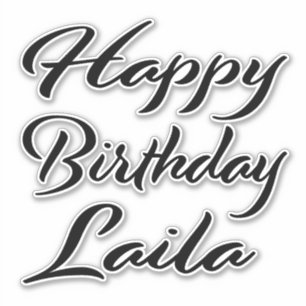 Laila Name Vorname black Sticker Geburtstag