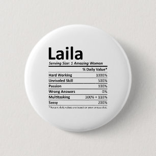 Laila Nutrition Personalised Name Funny Christmas 6 Cm Round Badge