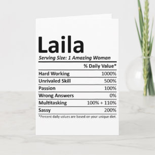 Laila Nutrition Personalised Name Funny Christmas  Card
