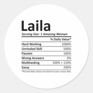 Laila Nutrition Personalised Name Funny Christmas Classic Round Sticker