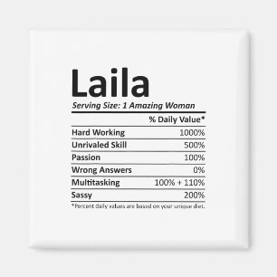 Laila Nutrition Personalised Name Funny Christmas Magnet