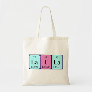 Laila periodic table name tote bag