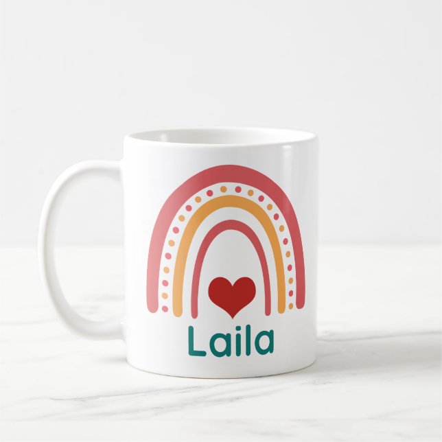 Laila Vintage Boho Rainbow Coffee Mug (Left)