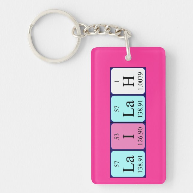 Lailah periodic table name keyring (Front)