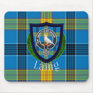 Laing Scottish Clan Tartan & Crest Mouse Mat