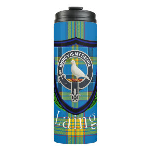 Laing Scottish Clan Tartan & Crest Thermal Tumbler