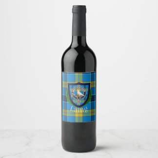 Laing Scottish Clan Tartan & Crest Wine Label