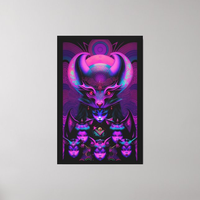 Lair of the New Bat Girls Goth Halloween Canvas Print (Front)