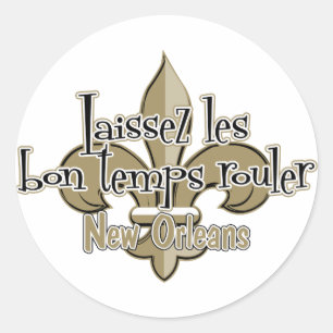 Laissez le bon temps rouler classic round sticker