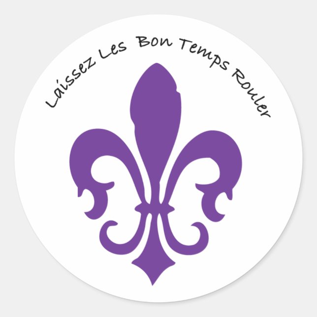 Laissez les bon temps rouler classic round sticker (Front)