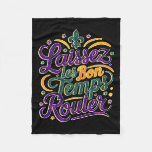 Laissez Les Bon Temps Rouler Funny Boho Coquette M Fleece Blanket