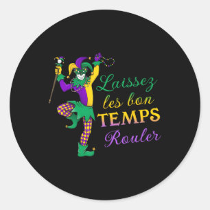 Laissez Les Bon Temps Rouler Mardi Gras 2024 New O Classic Round Sticker