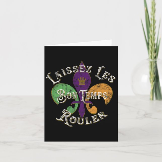 Laissez Les Bon Temps Rouler Mardi Gras 2025 Fleur Card (Front)