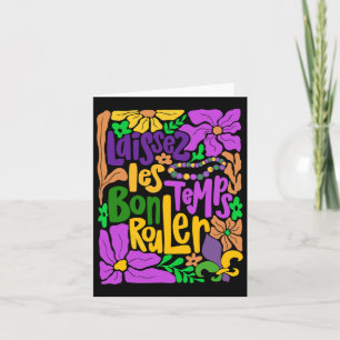 Laissez Les Bon Temps Rouler Mardi Gras Beads Boho Card