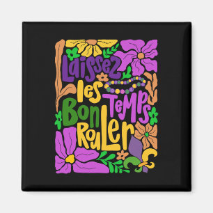 Laissez Les Bon Temps Rouler Mardi Gras Beads Boho Magnet