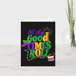 Laissez Les Bon Temps Rouler Mardi Gras Beads Fleu Card